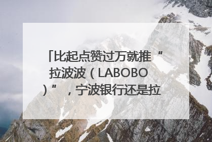 比起点赞过万就推“拉波波（LABOBO）”，宁波银行还是拉业绩吧｜财经辣评