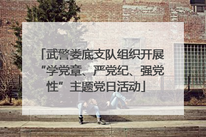 武警娄底支队组织开展“学党章、严党纪、强党性”主题党日活动