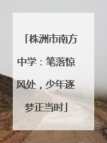 株洲市南方中学：笔落惊风处，少年逐梦正当时