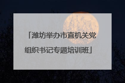 潍坊举办市直机关党组织书记专题培训班