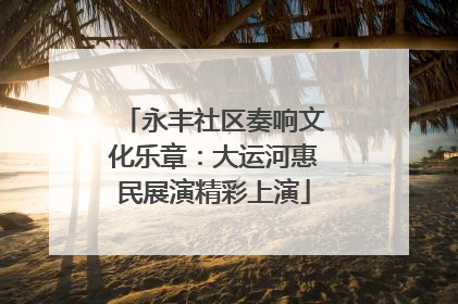 永丰社区奏响文化乐章：大运河惠民展演精彩上演