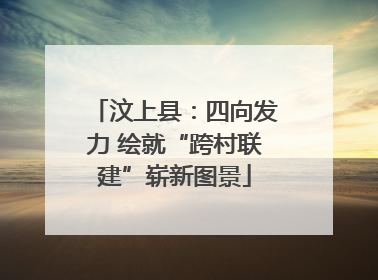 汶上县：四向发力 绘就“跨村联建”崭新图景