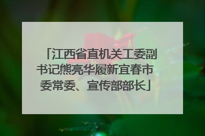 江西省直机关工委副书记熊亮华履新宜春市委常委、宣传部部长