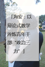 海安：以辩论式教学淬炼青年干部“政治三力”