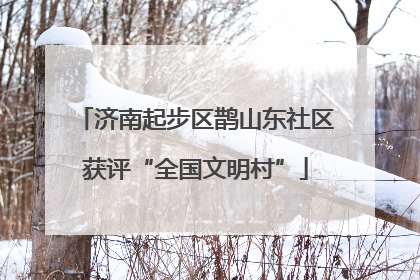 济南起步区鹊山东社区获评“全国文明村”