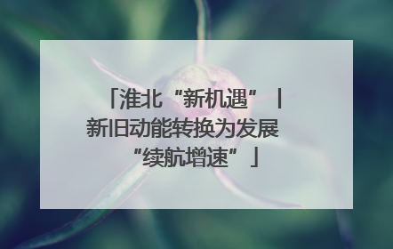 淮北“新机遇”丨新旧动能转换为发展“续航增速”