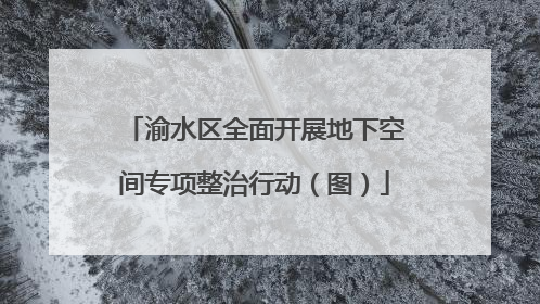 渝水区全面开展地下空间专项整治行动（图）