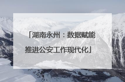 湖南永州：数据赋能推进公安工作现代化
