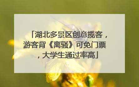 湖北多景区创意揽客，游客背《离骚》可免门票，大学生通过率高