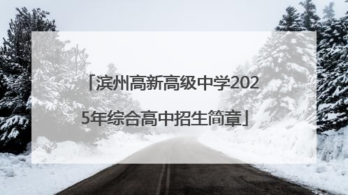 滨州高新高级中学2025年综合高中招生简章