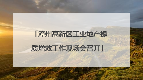 漳州高新区工业地产提质增效工作现场会召开