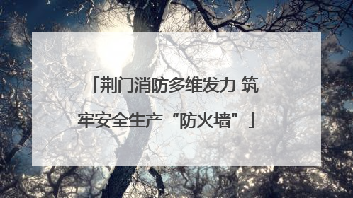 荆门消防多维发力 筑牢安全生产“防火墙”