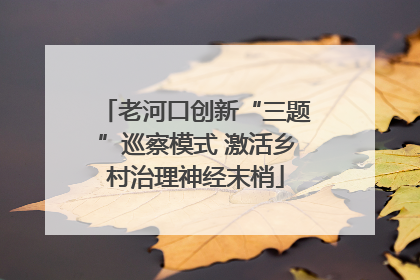 老河口创新“三题”巡察模式 激活乡村治理神经末梢
