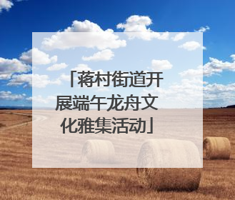 蒋村街道开展端午龙舟文化雅集活动