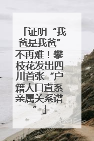 证明“我爸是我爸”不再难！攀枝花发出四川首张“户籍人口直系亲属关系谱”