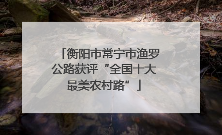 衡阳市常宁市渔罗公路获评“全国十大最美农村路”
