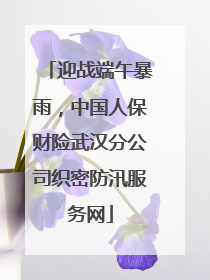 迎战端午暴雨，中国人保财险武汉分公司织密防汛服务网