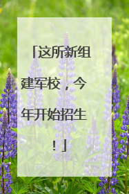 这所新组建军校，今年开始招生！