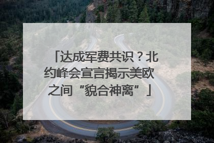 达成军费共识？北约峰会宣言揭示美欧之间“貌合神离”