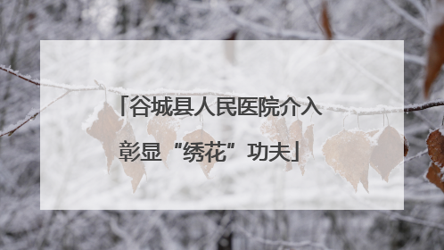 谷城县人民医院介入彰显“绣花”功夫