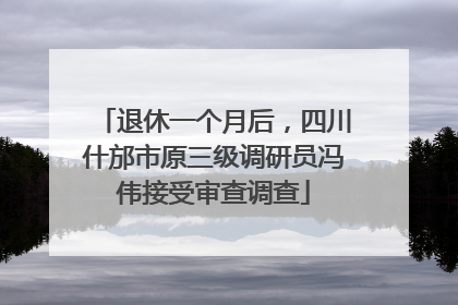 退休一个月后，四川什邡市原三级调研员冯伟接受审查调查