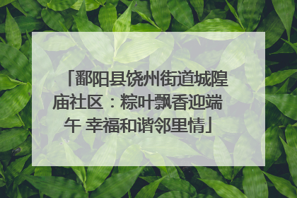 鄱阳县饶州街道城隍庙社区：粽叶飘香迎端午 幸福和谐邻里情