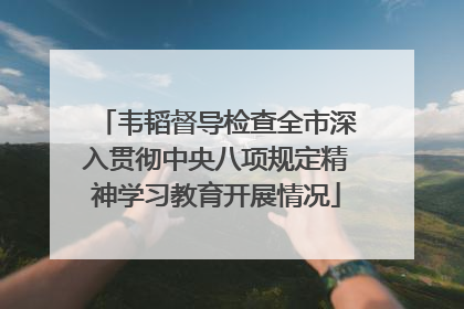 韦韬督导检查全市深入贯彻中央八项规定精神学习教育开展情况