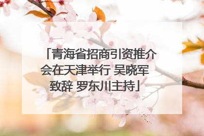 青海省招商引资推介会在天津举行 吴晓军致辞 罗东川主持