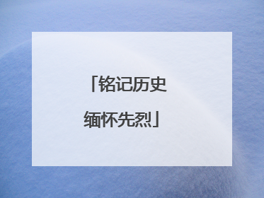 铭记历史 缅怀先烈