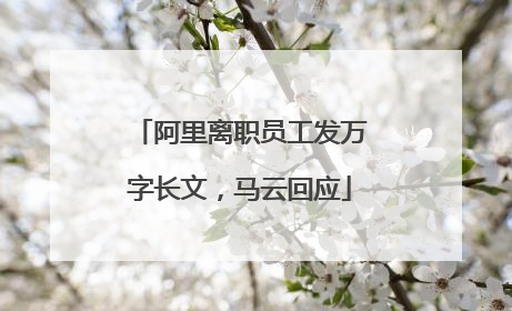 阿里离职员工发万字长文，马云回应