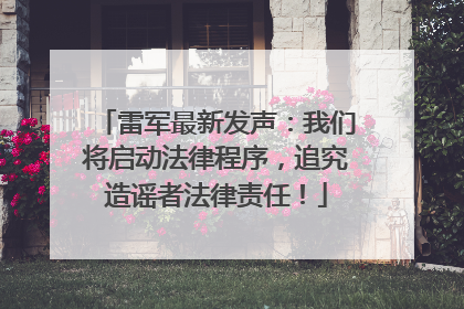 雷军最新发声：我们将启动法律程序，追究造谣者法律责任！