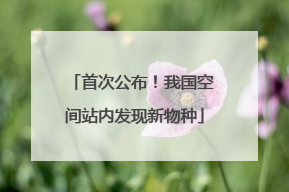 首次公布！我国空间站内发现新物种