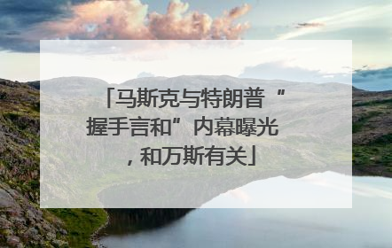 马斯克与特朗普“握手言和”内幕曝光，和万斯有关
