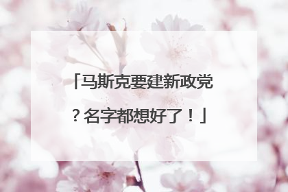 马斯克要建新政党？名字都想好了！