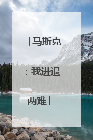 马斯克：我进退两难