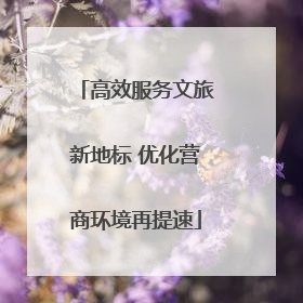 高效服务文旅新地标 优化营商环境再提速