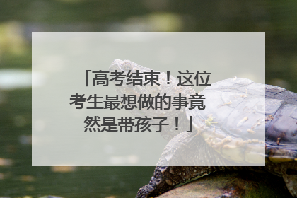 高考结束！这位考生最想做的事竟然是带孩子！