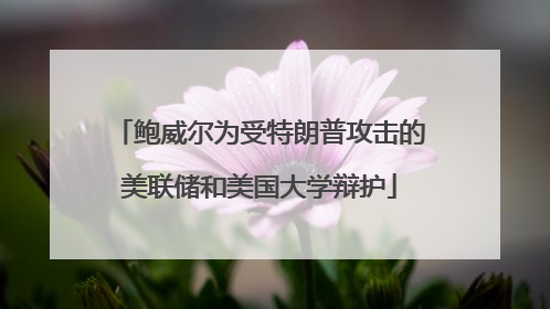 鲍威尔为受特朗普攻击的美联储和美国大学辩护
