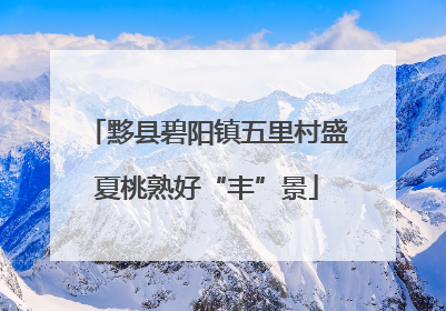 黟县碧阳镇五里村盛夏桃熟好“丰”景