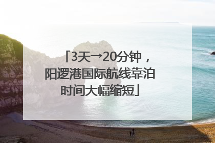 3天→20分钟，阳逻港国际航线靠泊时间大幅缩短