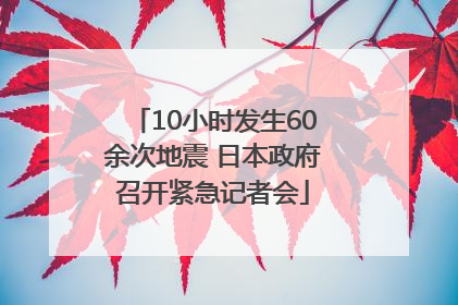 10小时发生60余次地震 日本政府召开紧急记者会