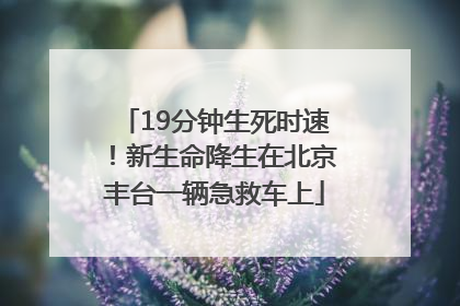 19分钟生死时速！新生命降生在北京丰台一辆急救车上