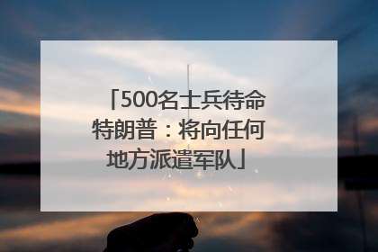 500名士兵待命 特朗普：将向任何地方派遣军队