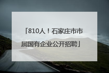810人！石家庄市市属国有企业公开招聘